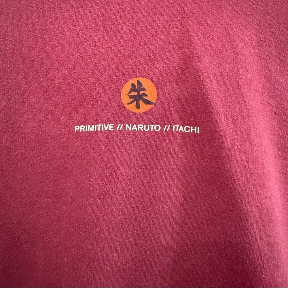 Men's Small Primitive X Naruto Shippuden Itachi Uchiha Burgundy Hoodie Anime
